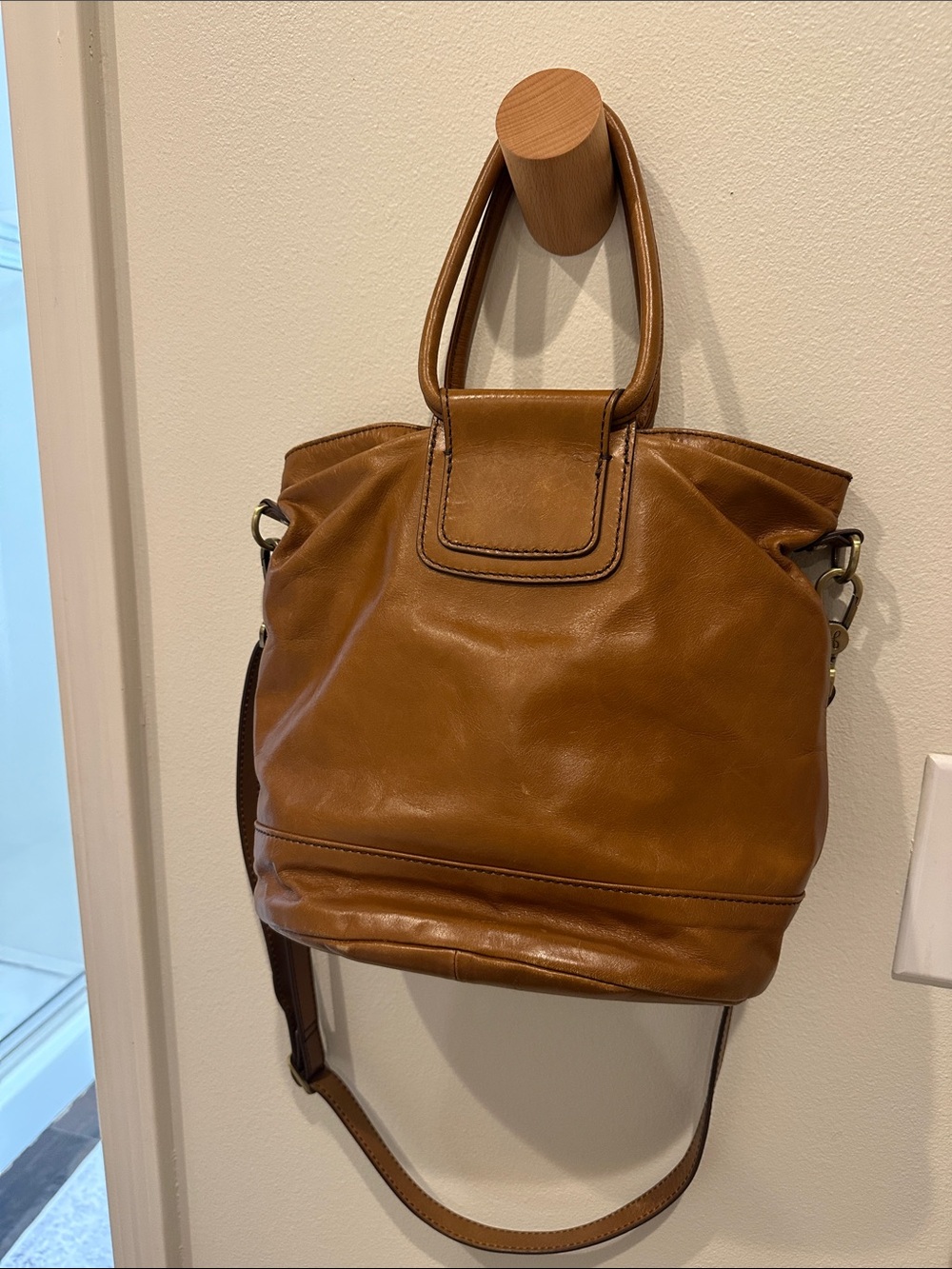 HOBO Cognac Leather Hobo Tote